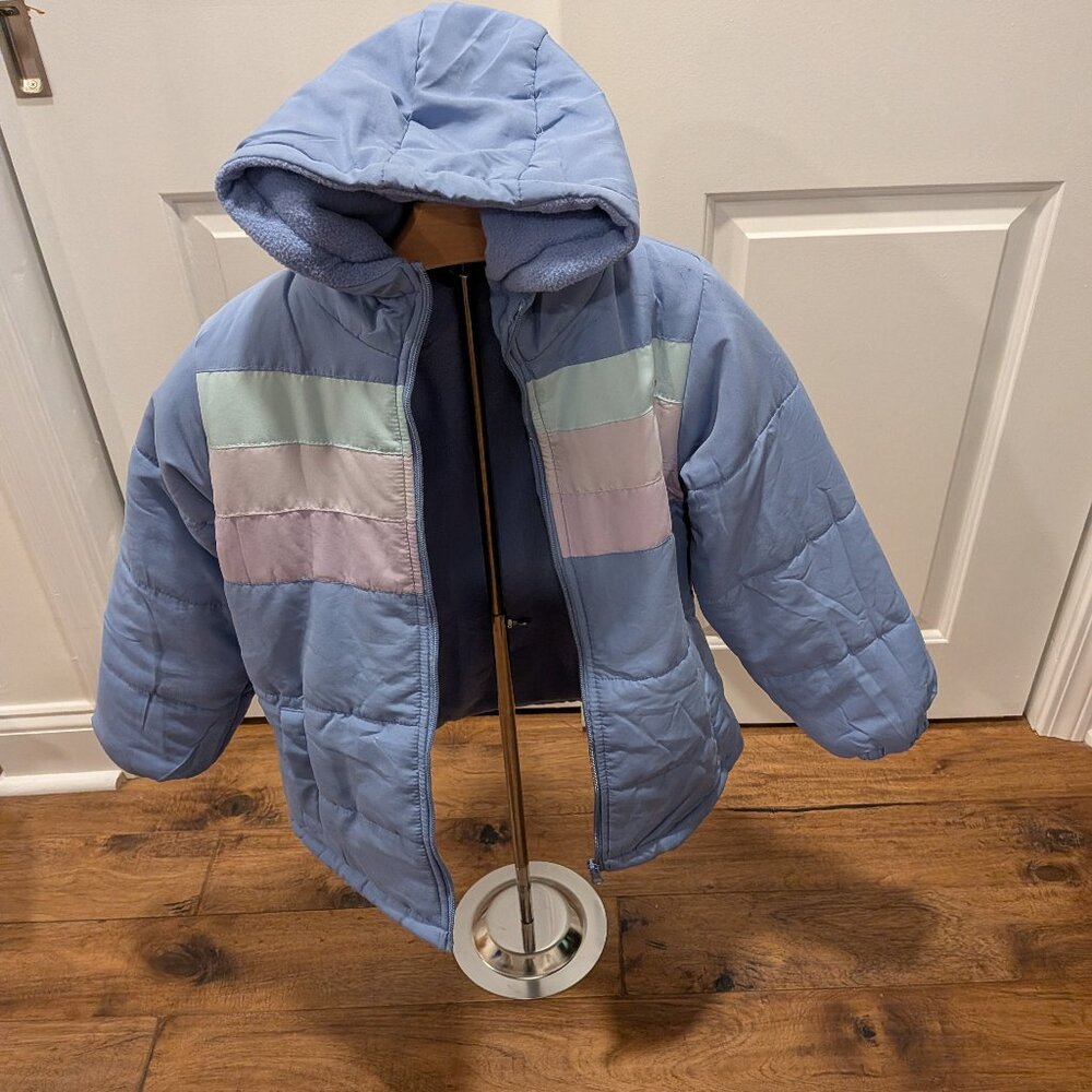 Operation Warm hooded winter coat - blue purple, 10/12